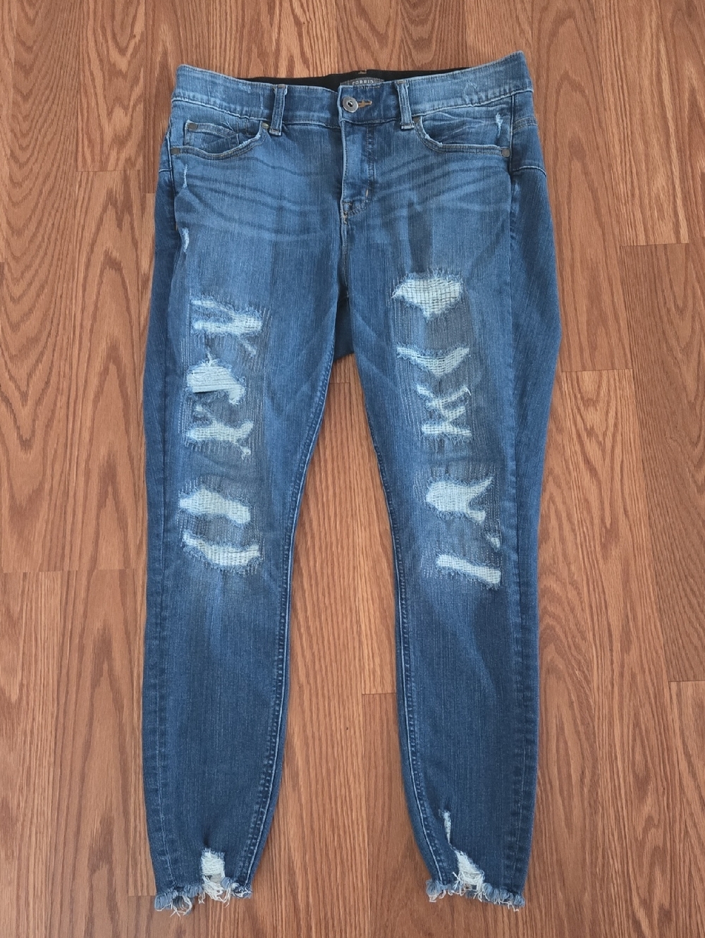 Torrid Distressed Dark Blue Women's Bombshell Skinny Jeans